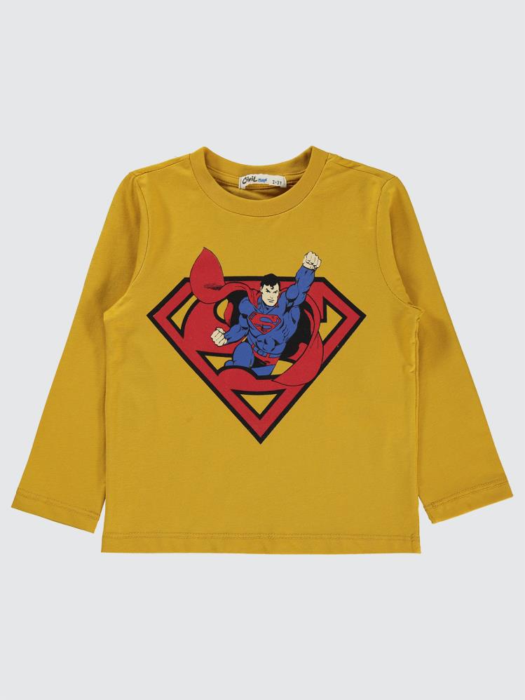 Superman Baskılı 2-5 Yaş Sweatshirt - Hardal