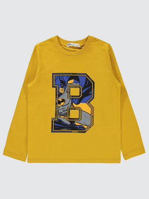 Batman Baskılı 6-9 Yaş Sweatshirt - Hardal