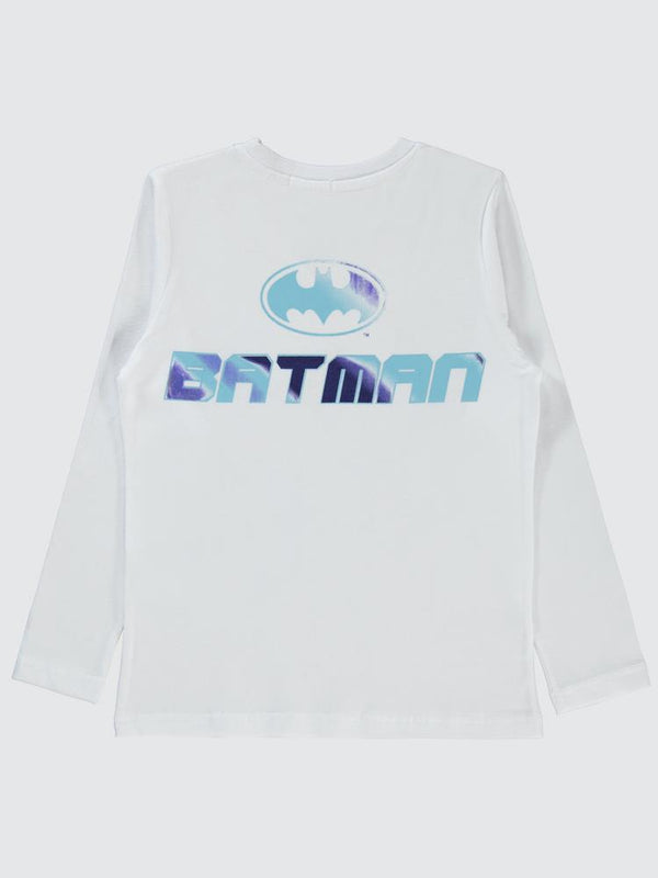 Batman Baskılı 10-13 Yaş Sweatshirt - Beyaz