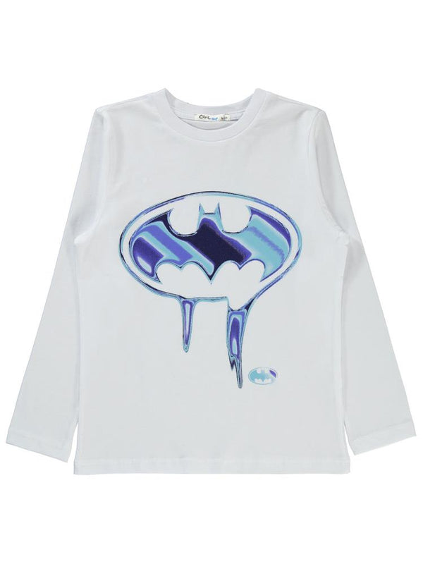 Batman Baskılı 6-9 Yaş Sweatshirt - Beyaz
