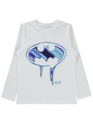 Batman Baskılı 6-9 Yaş Sweatshirt - Beyaz