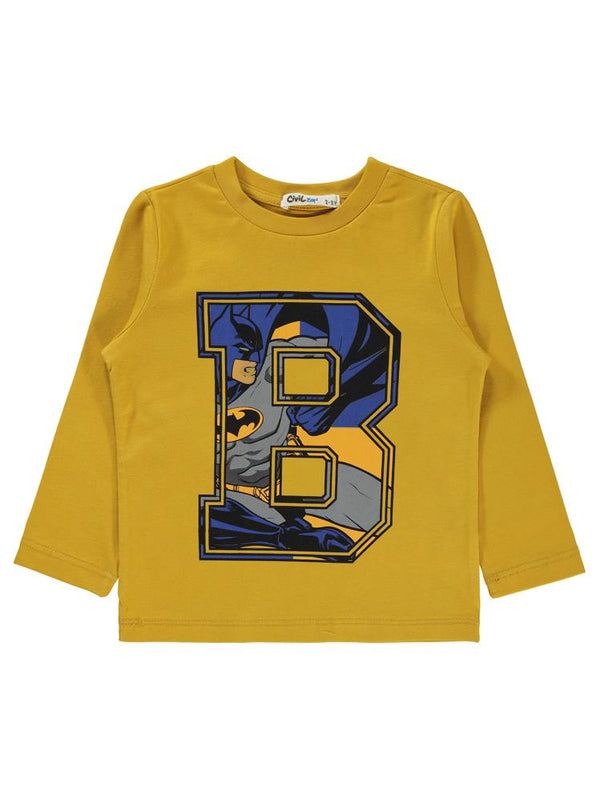 Batman Baskılı 2-5 Yaş Sweatshirt - Hardal