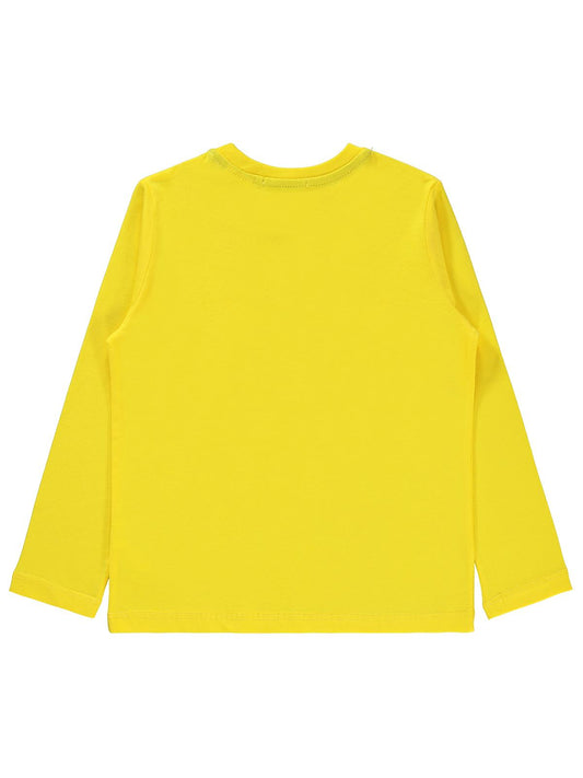 Superman Baskılı Sweatshirt | Süprem Uzun Kol Bisiklet Yaka Baskılı | Okul Kreş ve Günlük Kullanım - Sarı