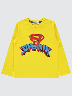 Superman Baskılı 10-13 Yaş Sweatshirt - Sarı