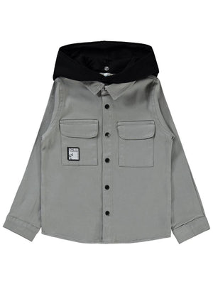 Civil Boys Kapşonlu 10-13 Yaş Gömlek - Gri