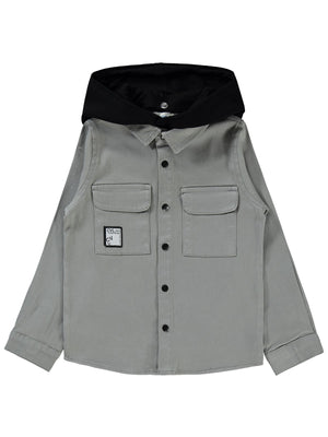 Civil Boys Kapşonlu 10-13 Yaş Gömlek - Gri