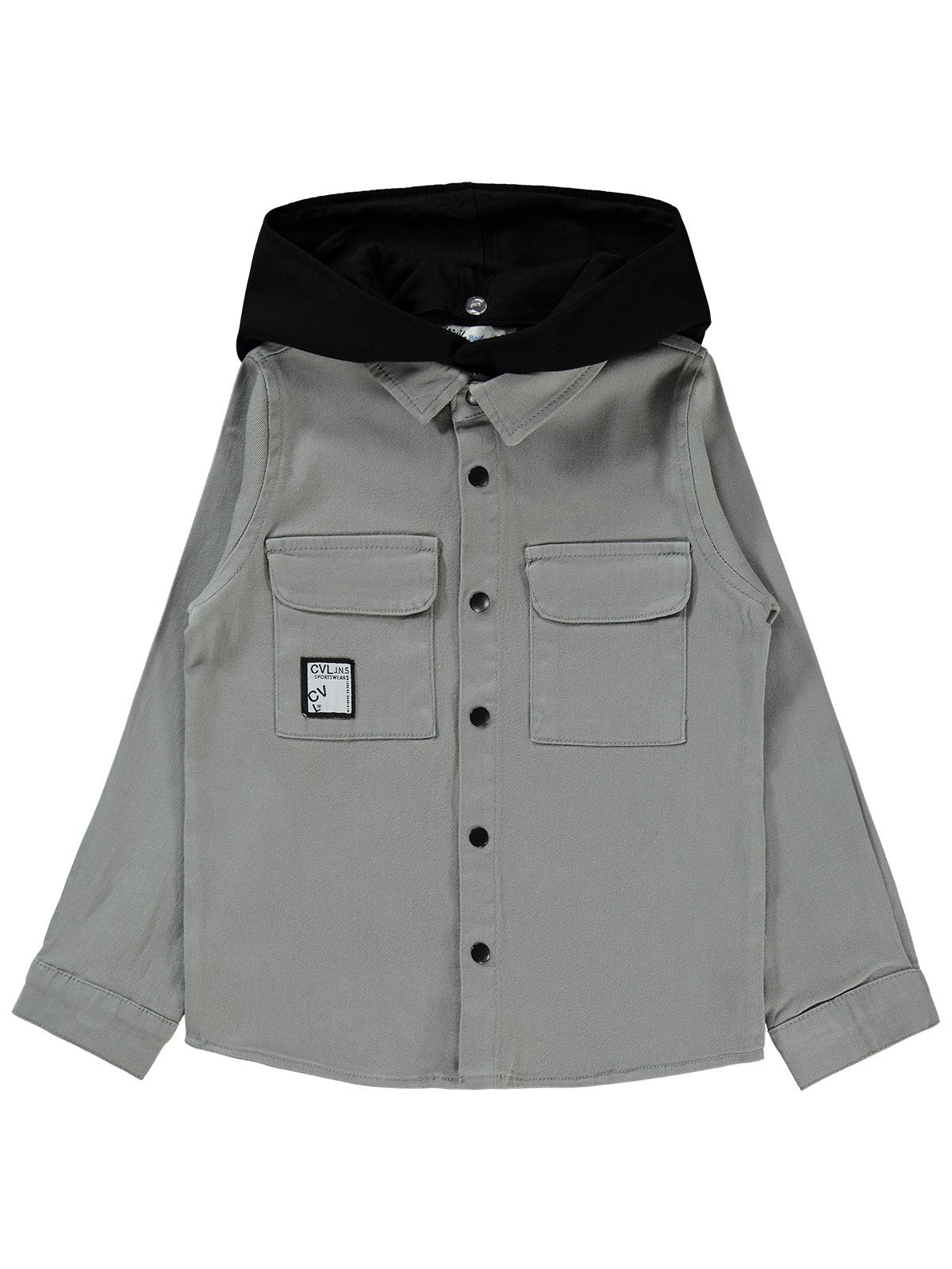 Civil Boys Kapşonlu 6-9 Yaş Gömlek - Gri