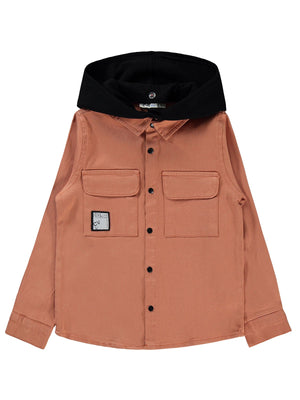 Civil Boys Kapşonlu 6-9 Yaş Gömlek - Turuncu