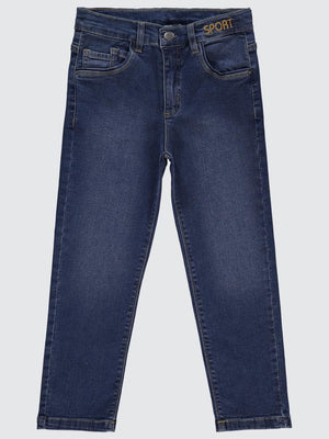 Civil Boys Sport Nakışlı 6-9 Yaş Pantolon - Mavi