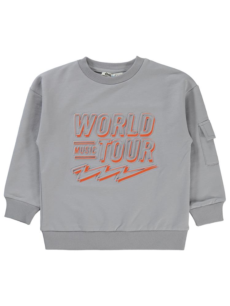 Civil Boys World Baskılı 2-5 Yaş Sweatshirt - Gri