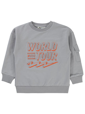 Civil Boys World Baskılı 2-5 Yaş Sweatshirt - Gri
