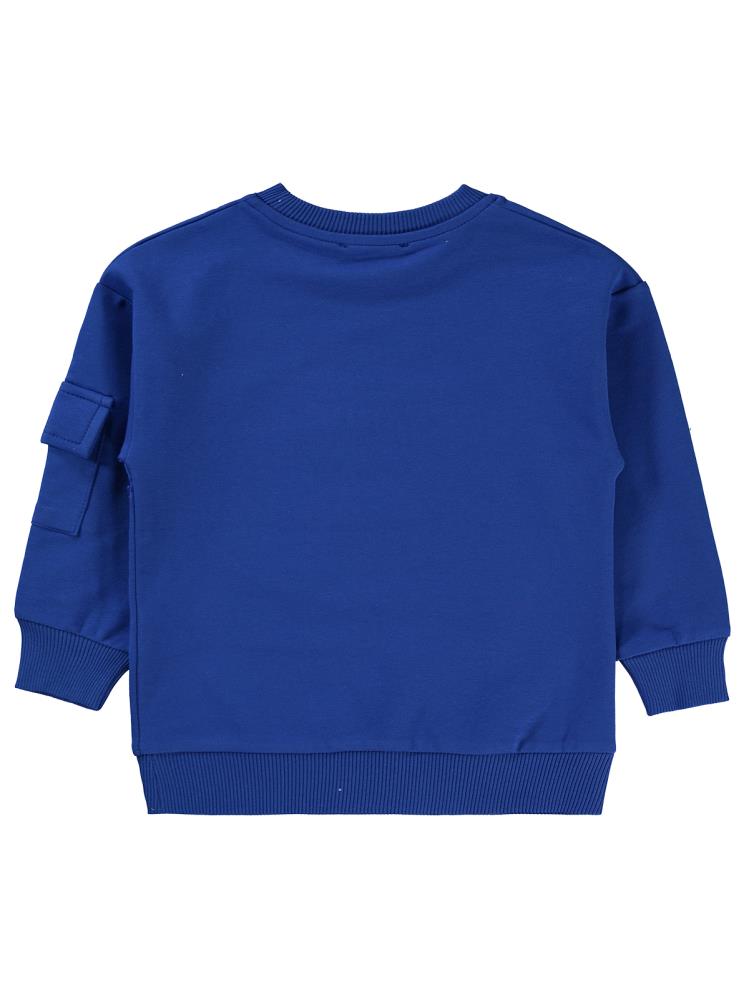 Civil Boys World Baskılı 2-5 Yaş Sweatshirt - Mavi
