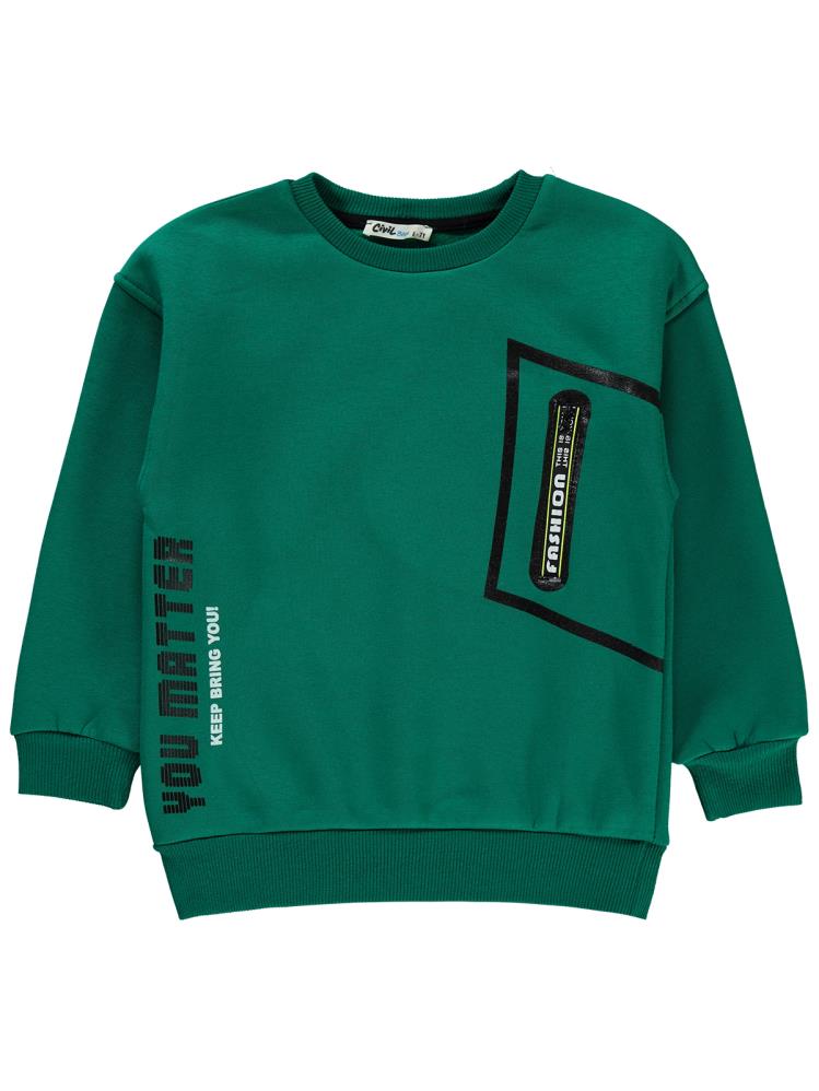 Civil Boys You Matter Baskılı 10-13 Yaş Sweatshirt - Yeşil