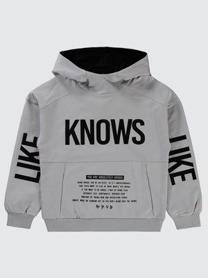 Civil Boys Knows Baskılı 10-13 Yaş Sweatshirt - Gri