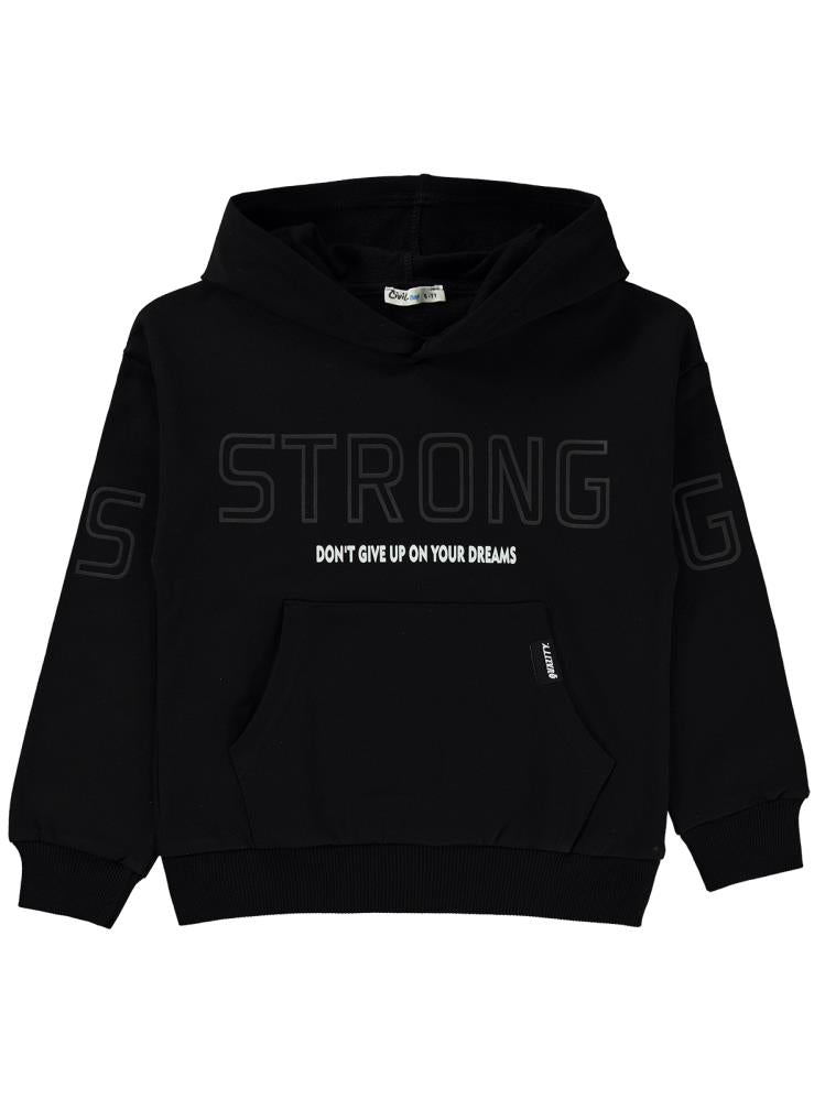 Civil Boys Strong baskılı 10-13 Yaş Sweatshirt - Siyah