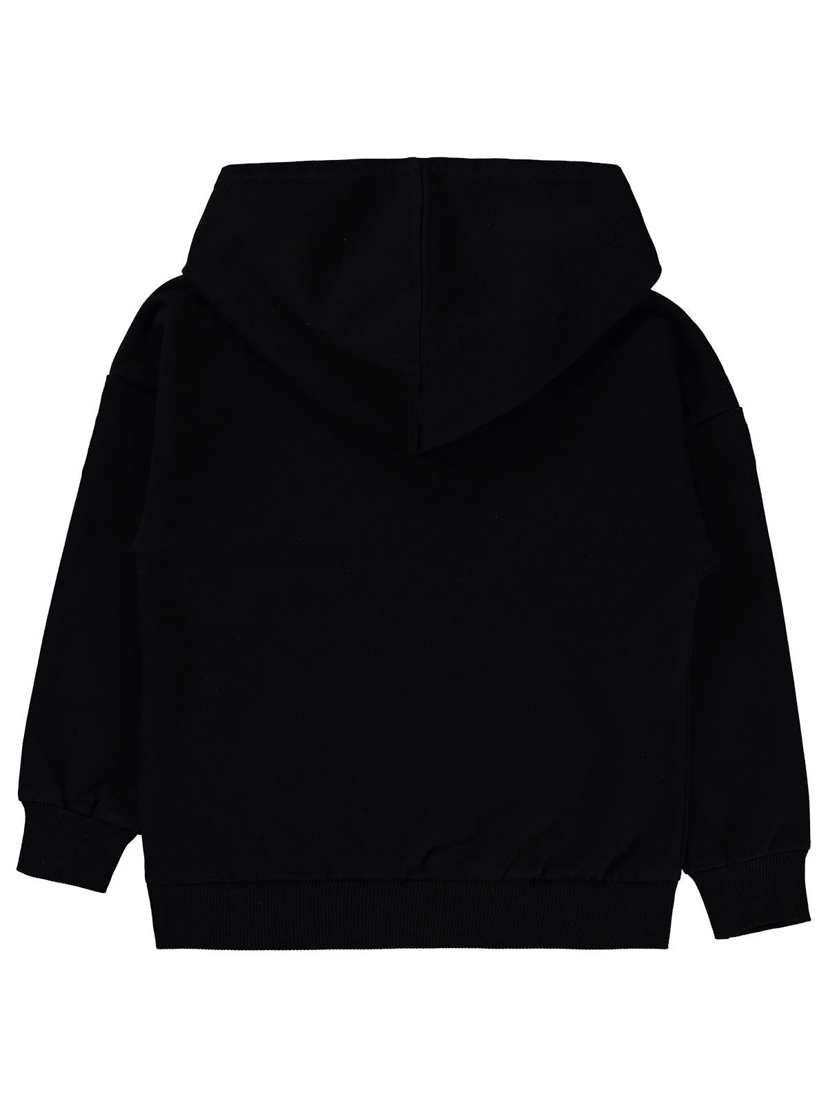 Civil Erkek Çocuk Neber Baskılı Sweatshirt | 2 İp Uzun Kol Kapşonlu | Okul Kreş ve Günlük Kullanım - Siyah