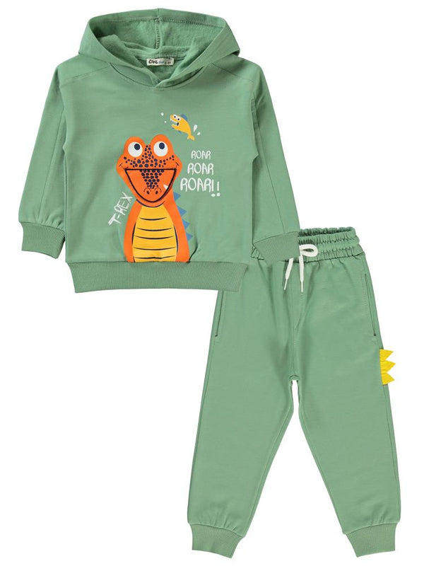 Civil Boys Trex Baskılı 2-5 Yaş Eşofman Takımı - Yeşil