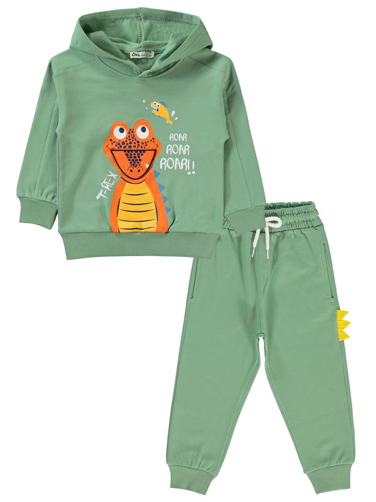 Civil Boys Trex Baskılı 2-5 Yaş Eşofman Takımı - Yeşil