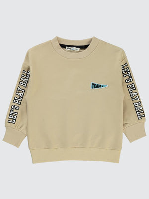 Civil Boys Lets Play Ball Baskılı 2-5 Yaş Sweatshirt - Bej