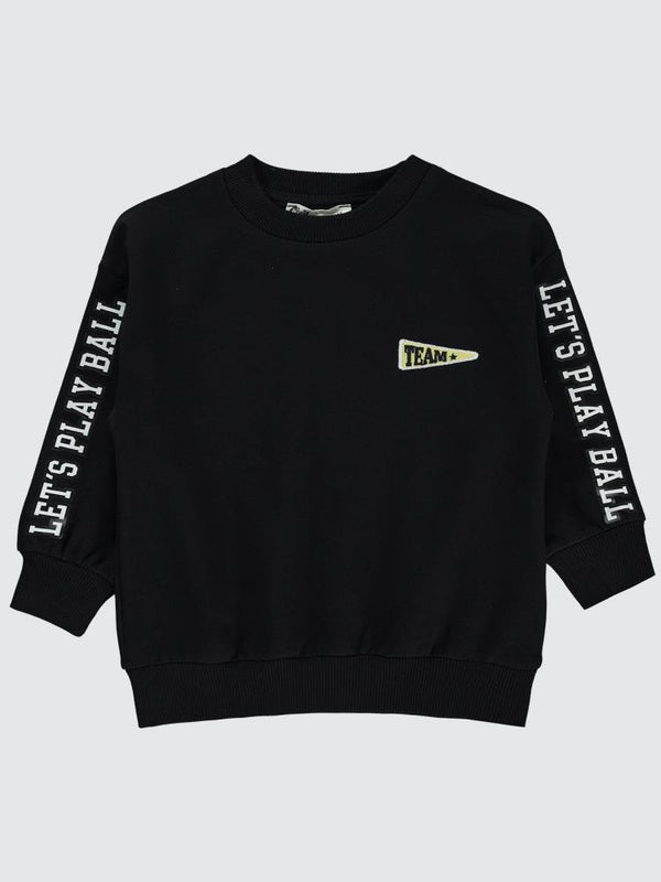 Civil Boys Lets Play Ball Baskılı 2-5 Yaş Sweatshirt - Siyah