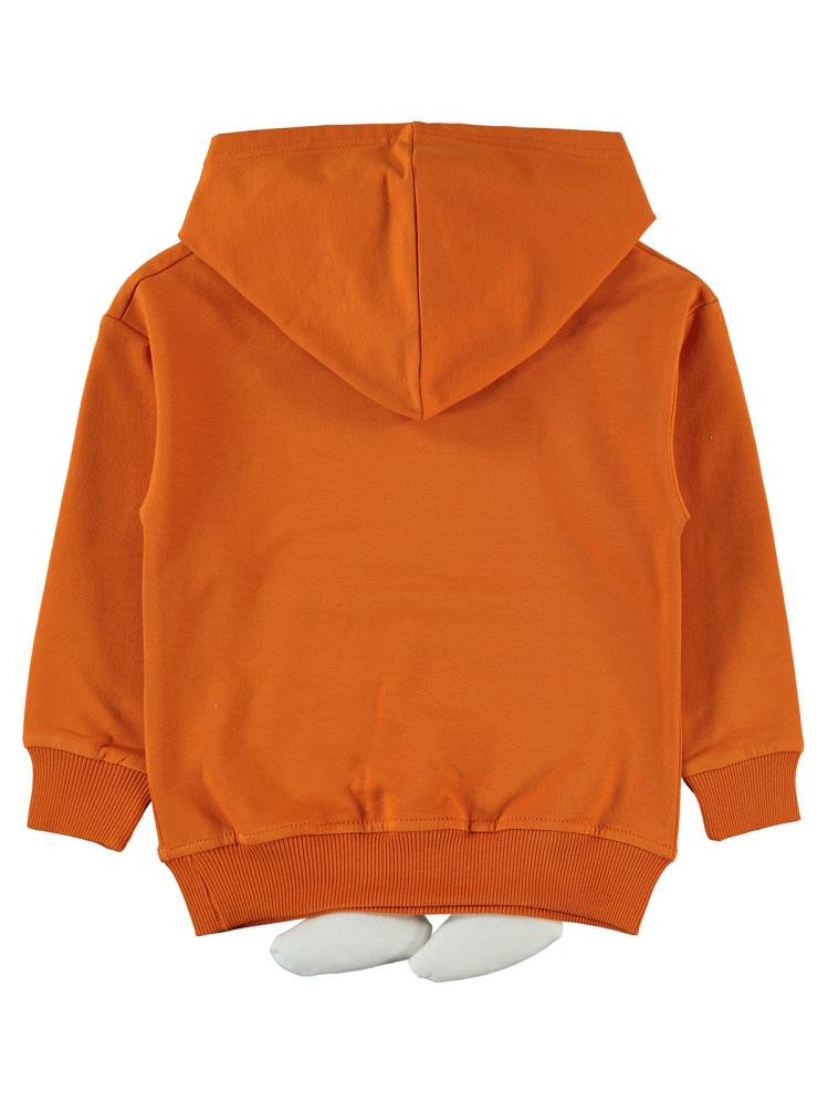 Civil Boys Ayıcık Baskılı Ayaklı 2-5 Yaş Sweatshirt - Turuncu