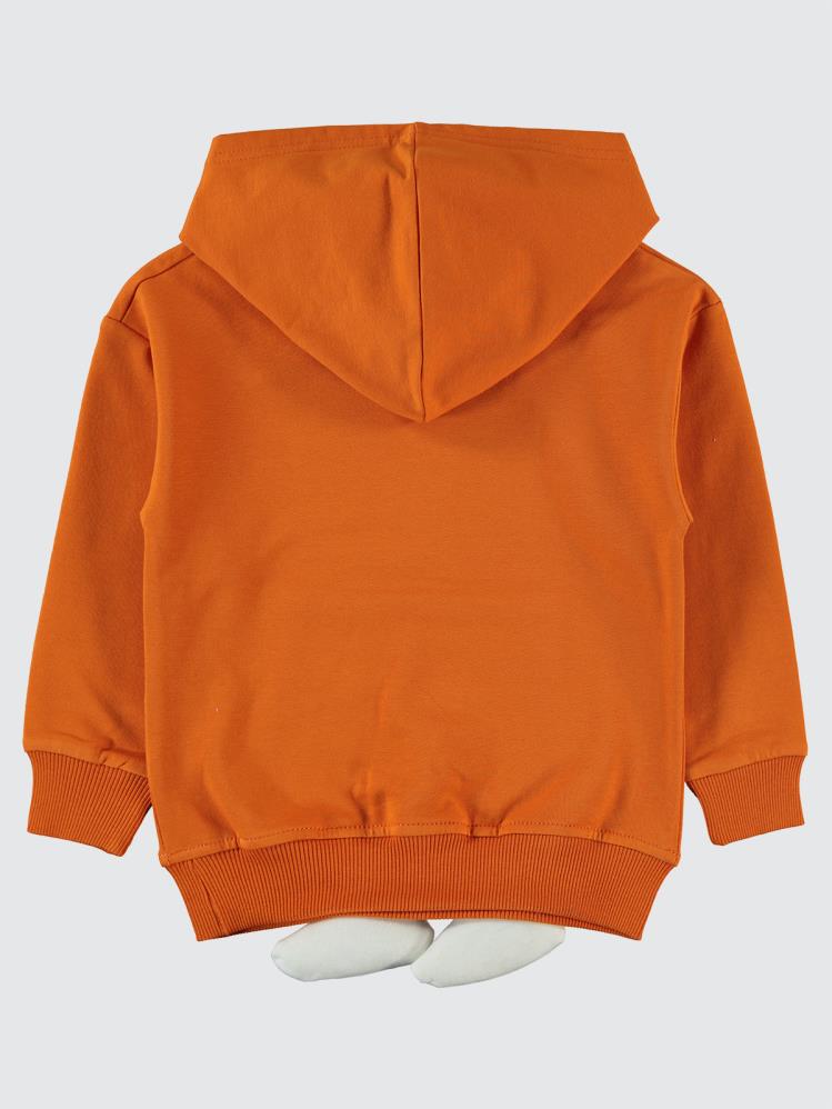Civil Boys Ayıcık Baskılı Ayaklı 2-5 Yaş Sweatshirt - Turuncu