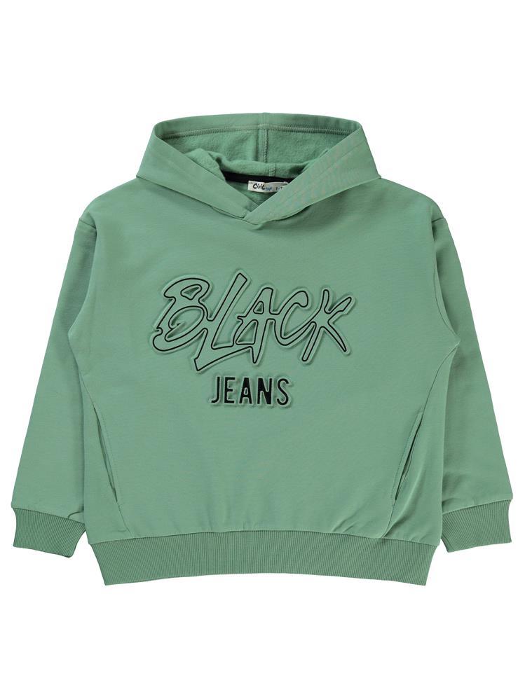 Civil Boys Black Baskılı 6-9 Yaş Sweatshirt - Yeşil