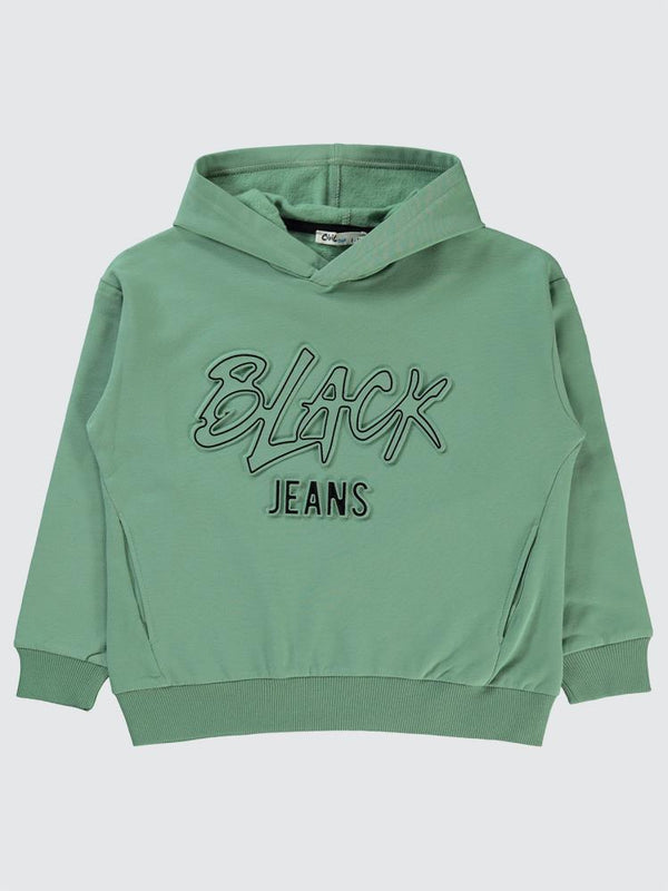 Civil Boys Black Baskılı 10-13 Yaş Sweatshirt - Yeşil