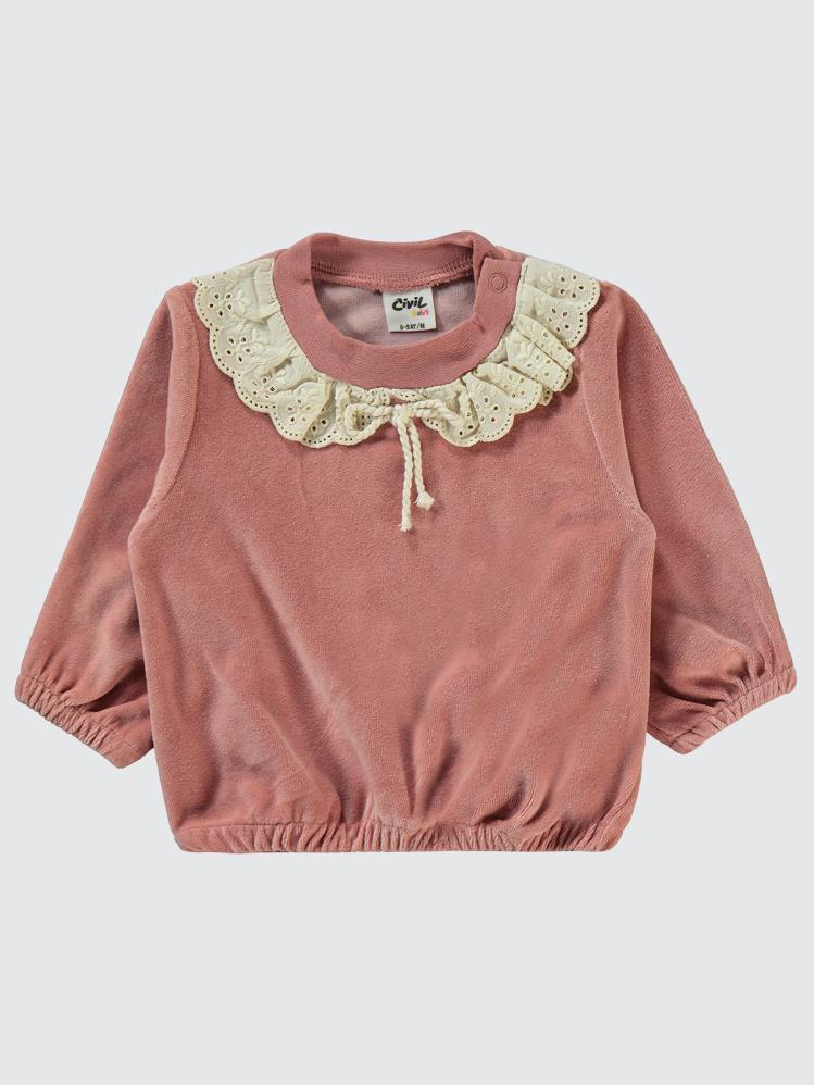 Civil Baby Dantel Yaka 6-18 Ay Takım - Pudra