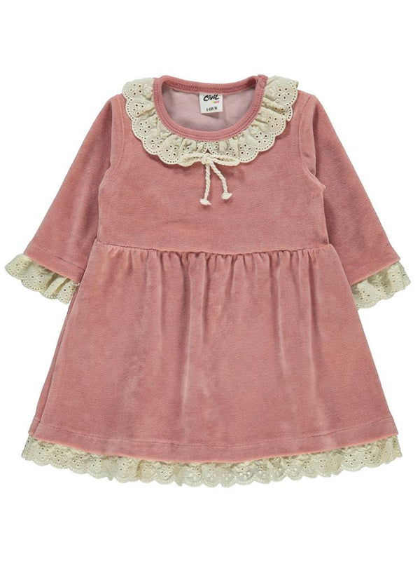 Civil Baby Dantel Yaka 6-18 Ay Elbise - Pudra