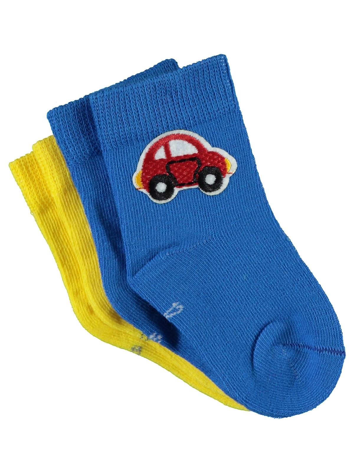 Civil Baby Erkek Bebek Aksesuarlı 2'li Çorap 6-18 Ay  - Mavi