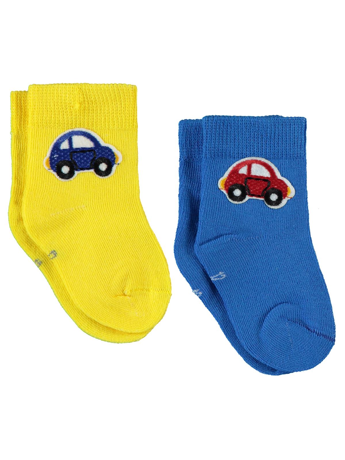 Civil Baby Erkek Bebek Aksesuarlı 2'li Çorap 6-18 Ay  - Mavi