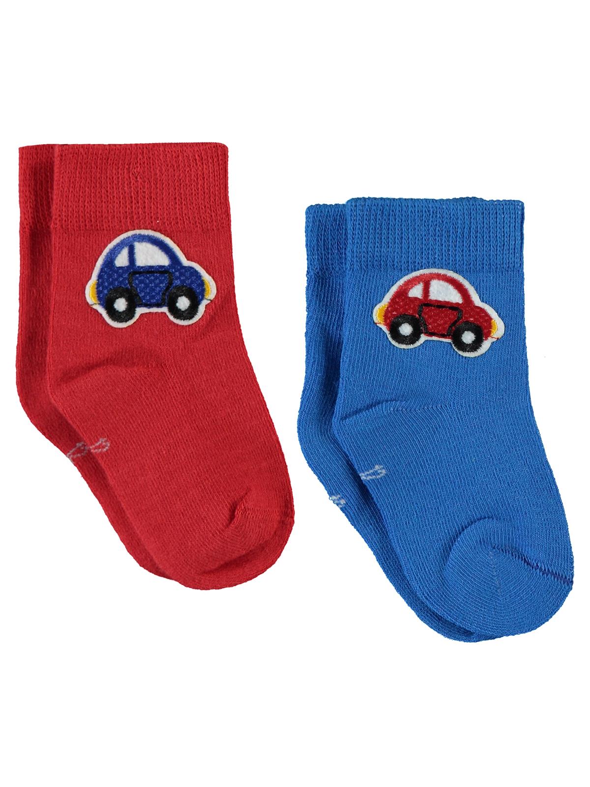 Civil Baby Erkek Bebek Aksesuarlı 2'li Çorap 6-18 Ay  - Mavi