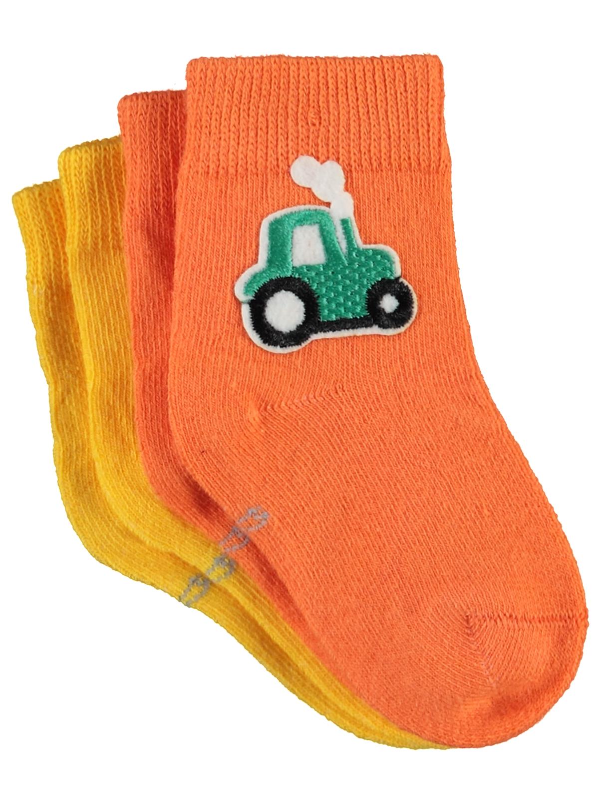 Civil Baby Erkek Bebek Aksesuarlı 2'li Çorap 6-18 Ay - Sarı