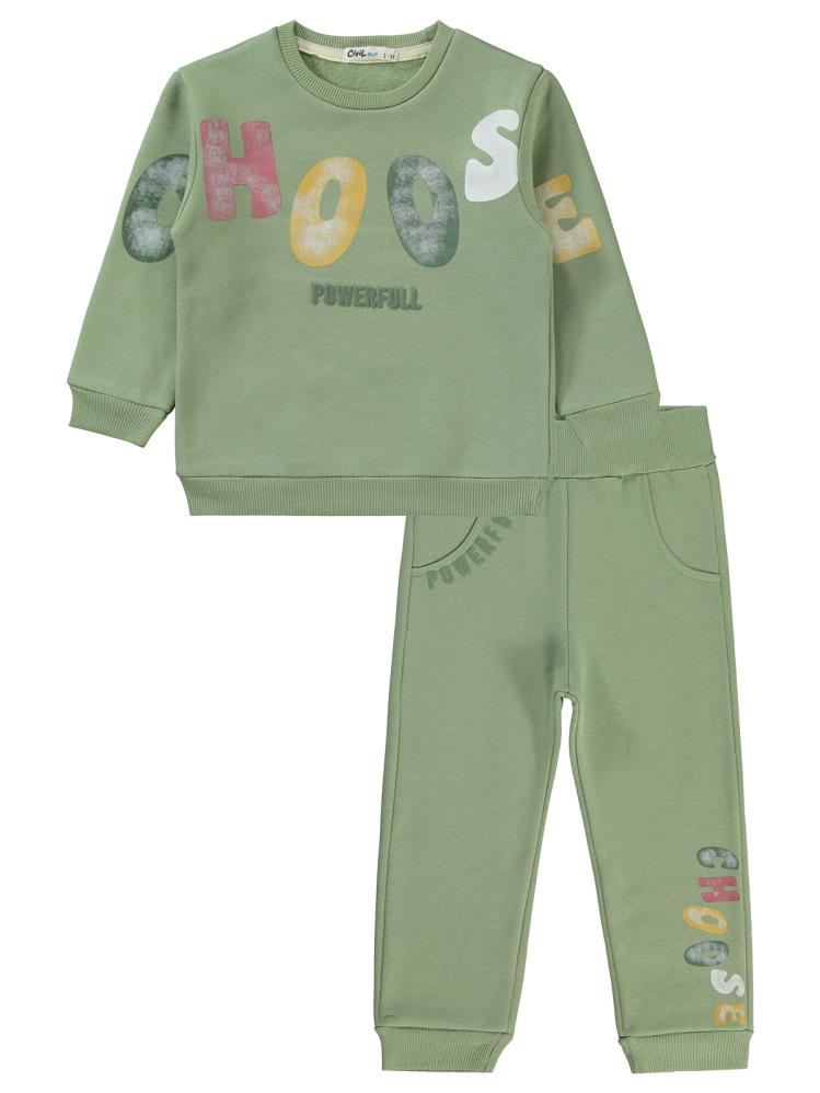 Civil Boys Chose Baskılı 2-5 Yaş Eşofman Takımı - Yeşil