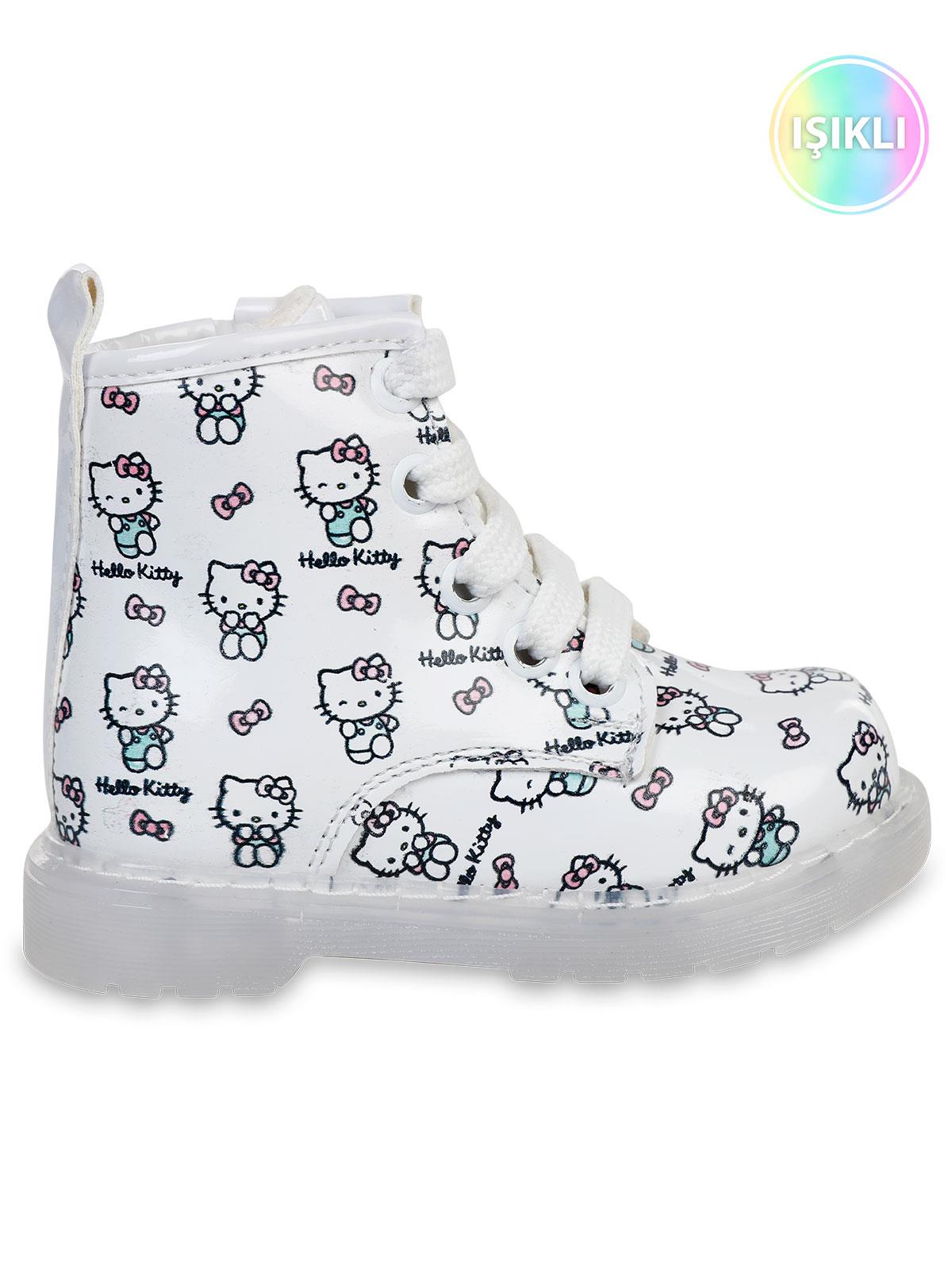 Hello Kitty Işıklı 21-25 Numara Bot - Beyaz