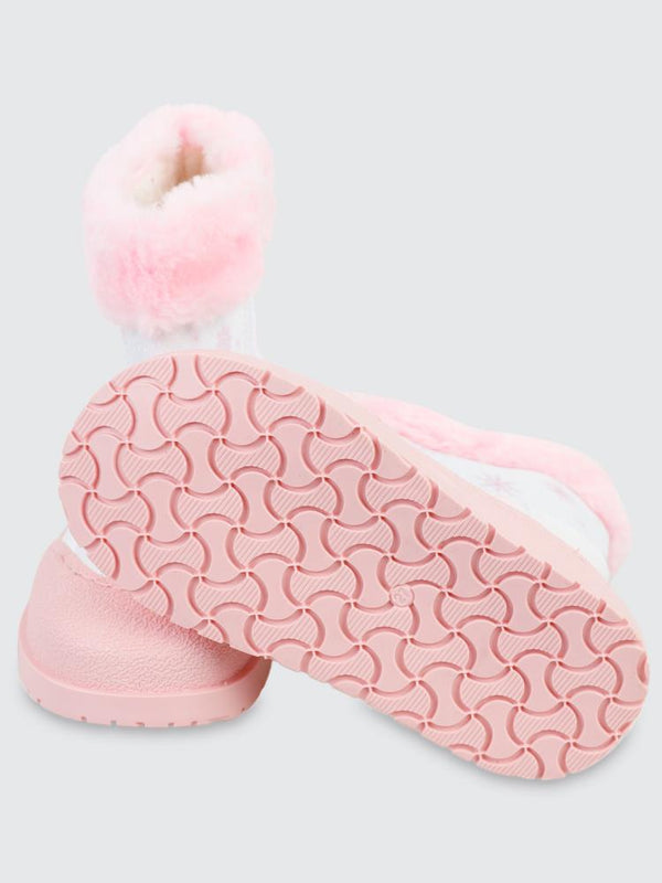 Civil Boots Kar Tanesi 27-31 Numara Bot - Beyaz-Pembe