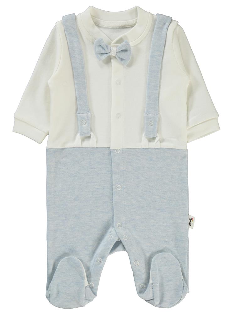 Civil Baby Askılı Papyonlu1-9 Ay Tulum - Mavi