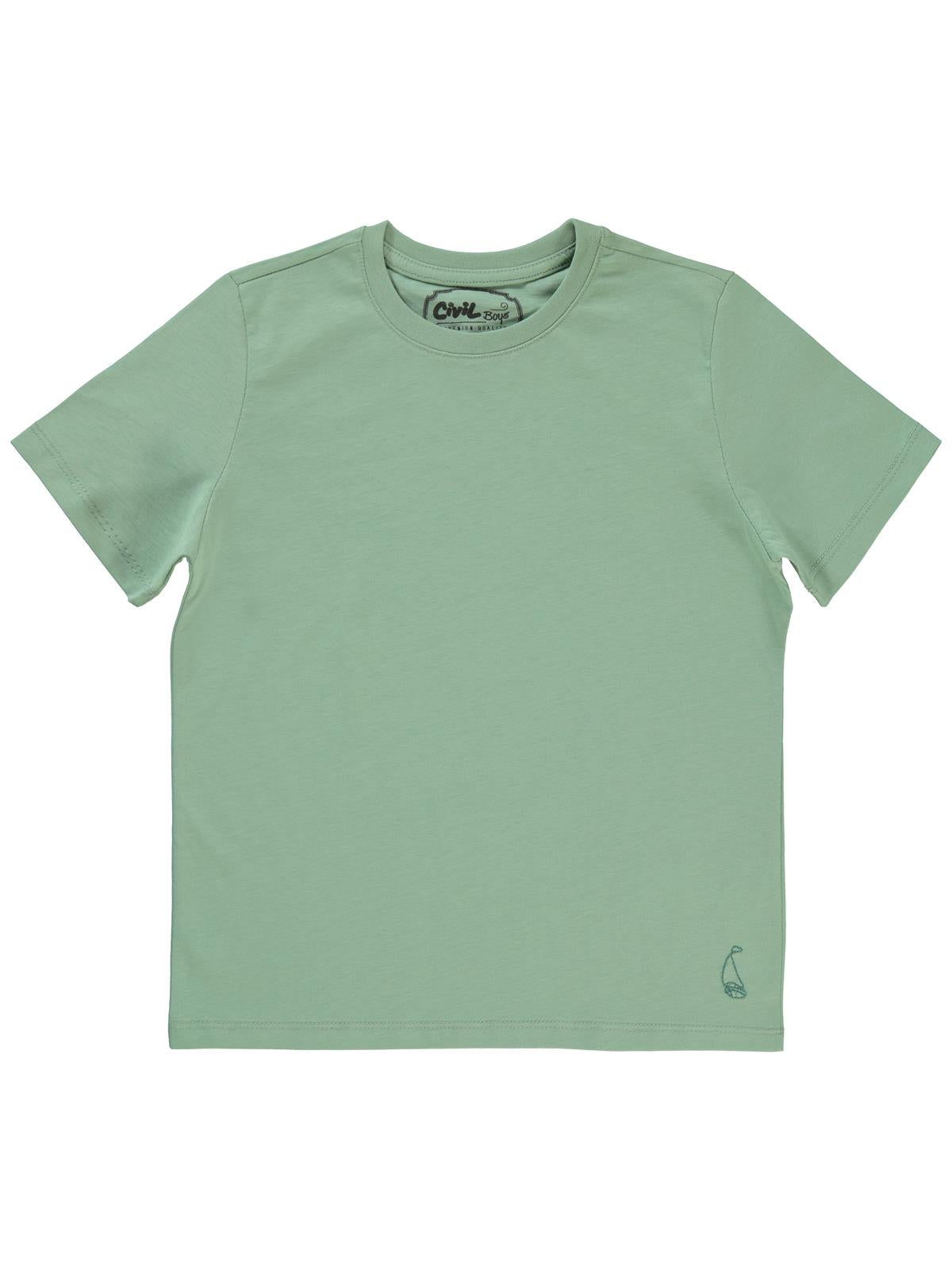Civil Boys Yelken Nakışlı 6-9 Yaş Tişört - Haki