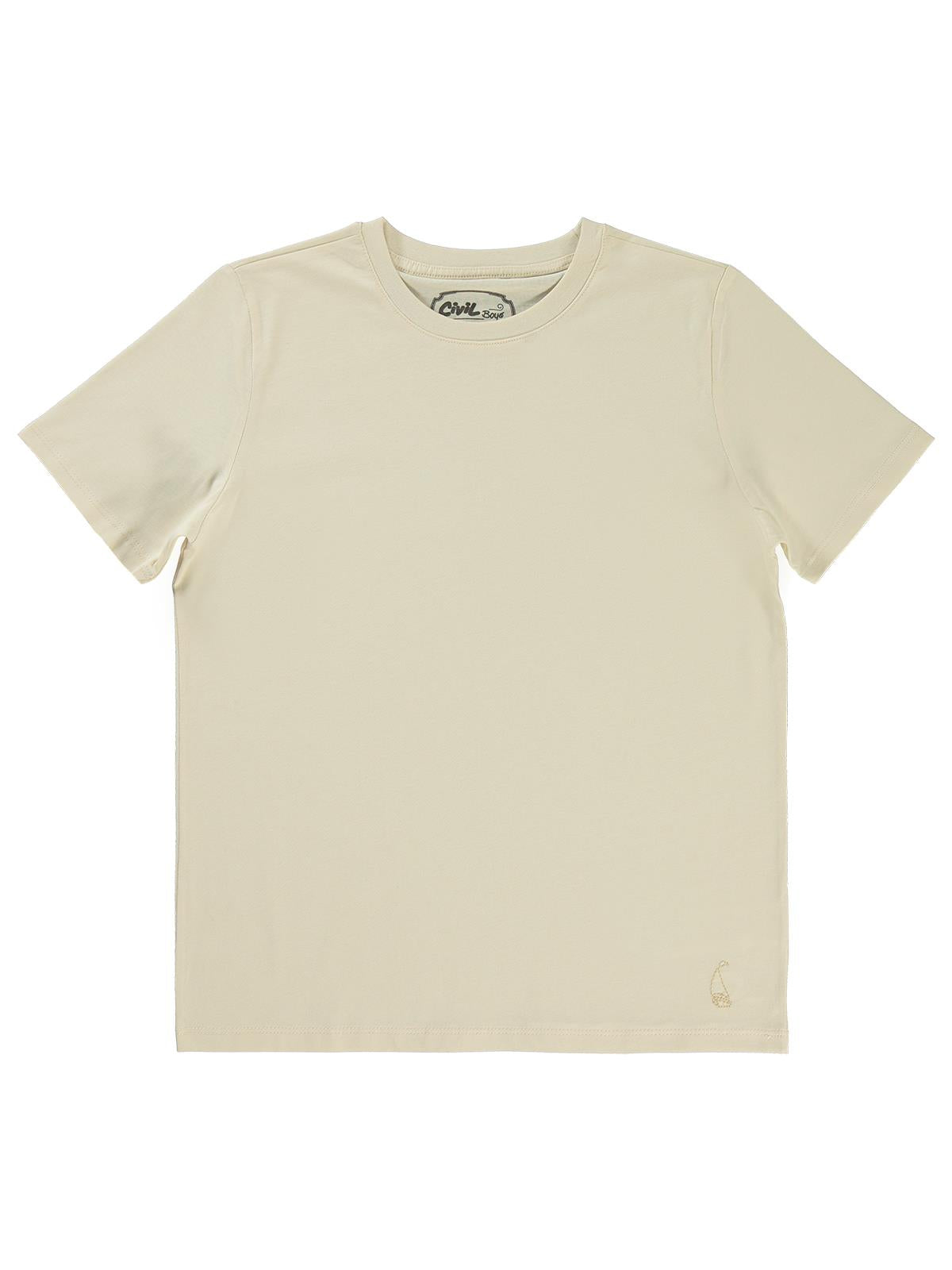 Civil Boys Yelken Nakışlı 10-13 Yaş Tişört - Fil Dişi