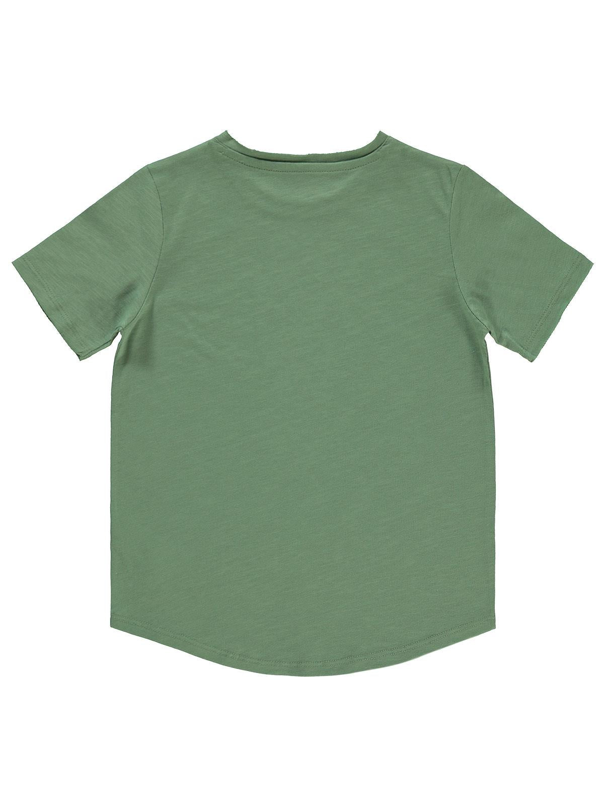 Civil Boys Flamlı Yelkenli Nakışlı 6-9 Yaş Tişört - Haki