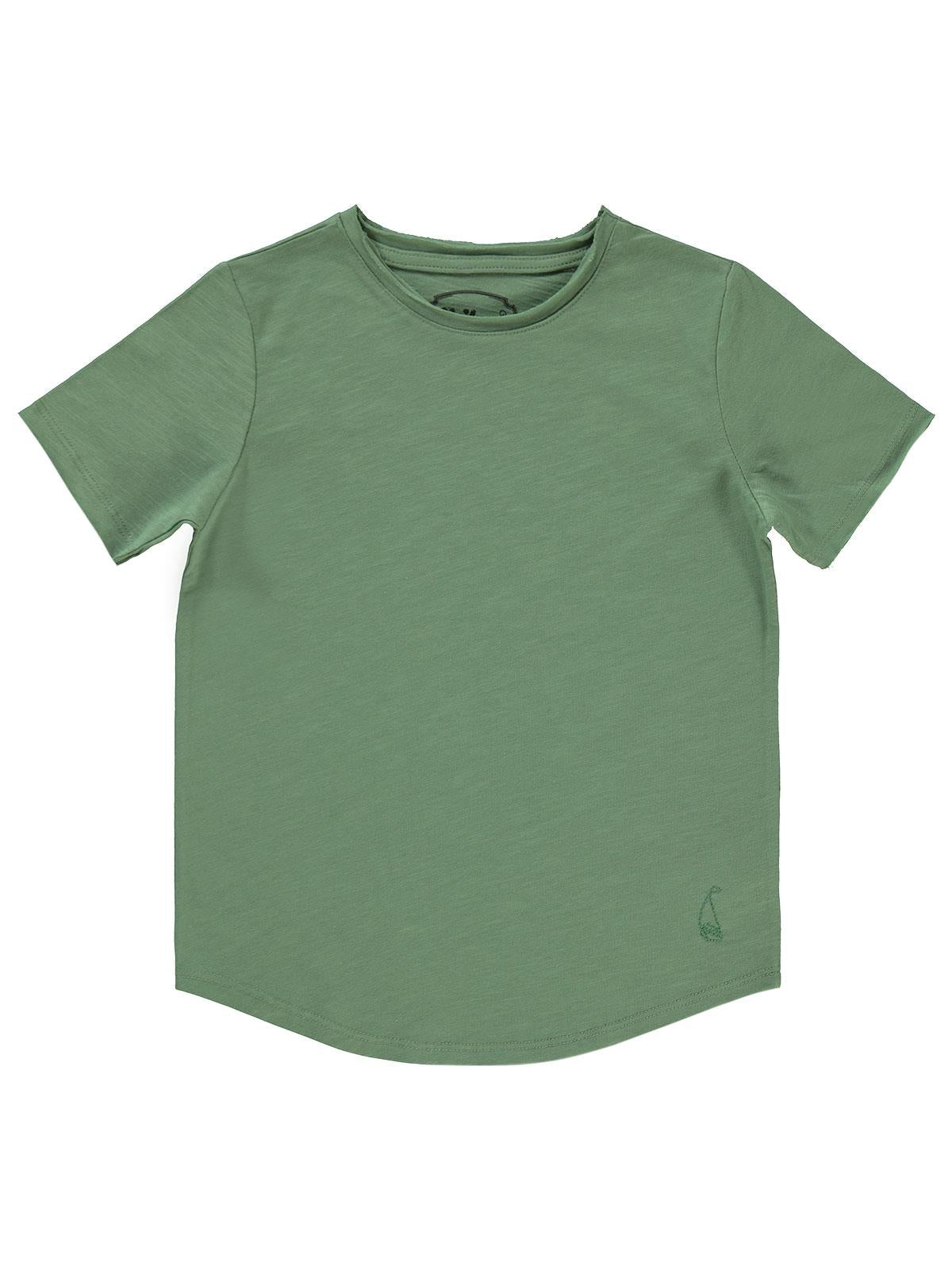 Civil Boys Flamlı Yelkenli Nakışlı 6-9 Yaş Tişört - Haki