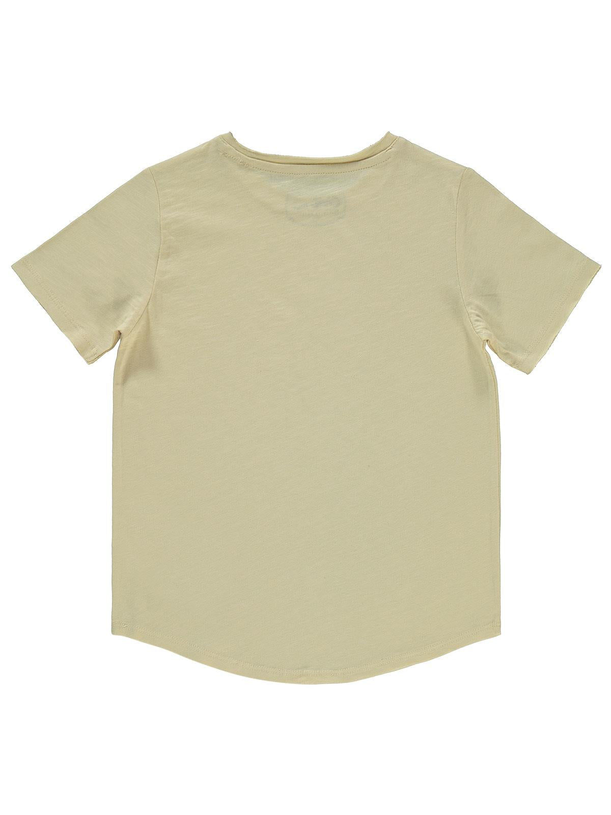 Civil Boys Flamlı Yelkenli Nakışlı 6-9 Yaş Tişört - Bej