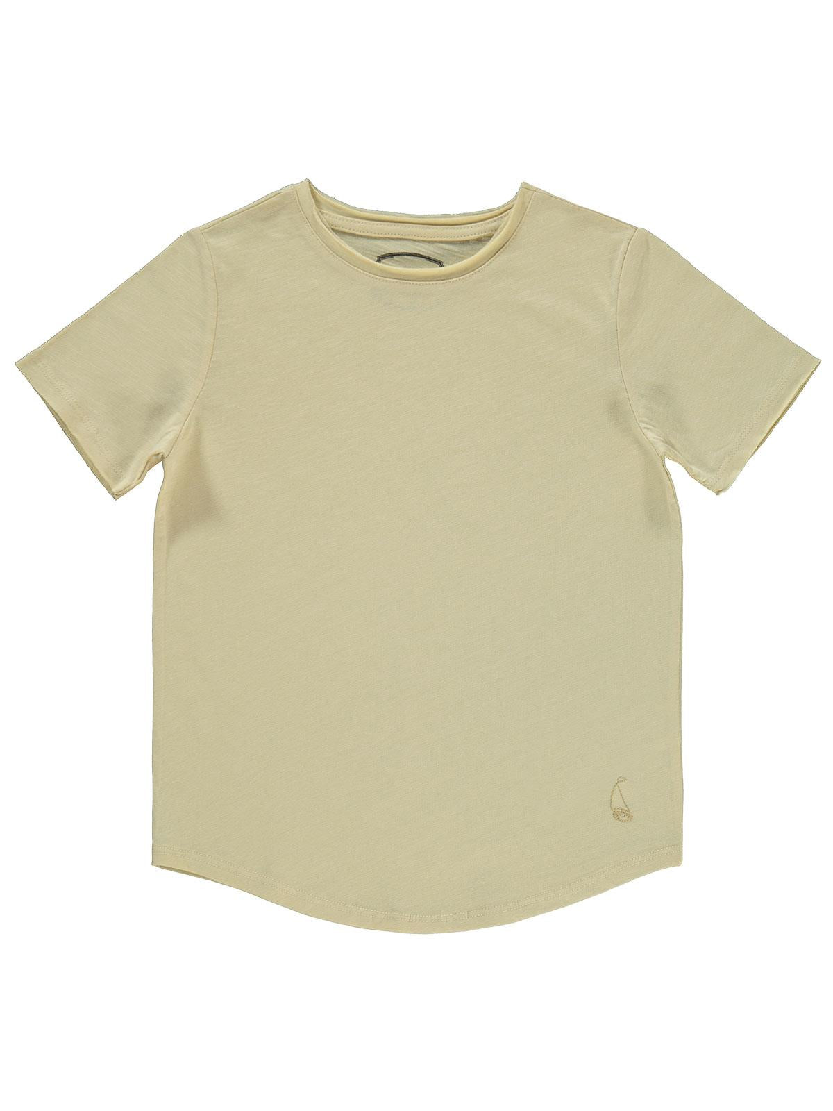Civil Boys Flamlı Yelkenli Nakışlı 6-9 Yaş Tişört - Bej