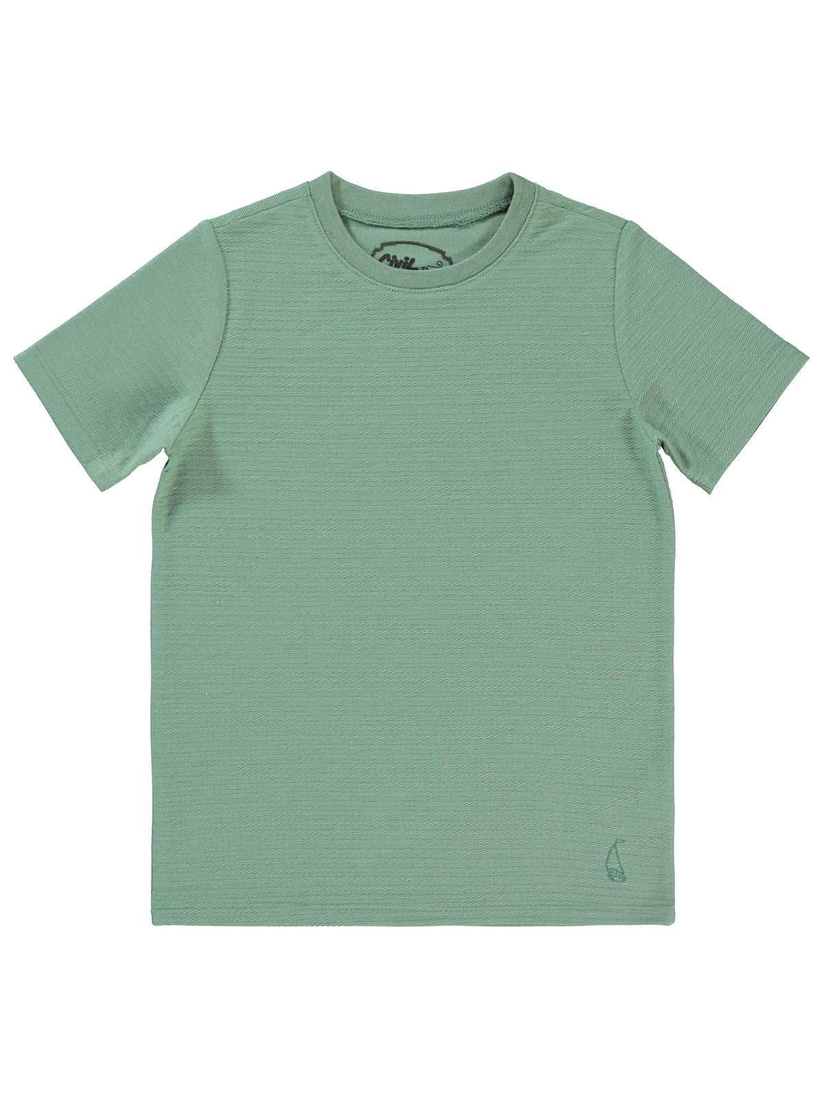 Civil Boys Yelken Nakışlı 6-9 Yaş Tişört - Haki