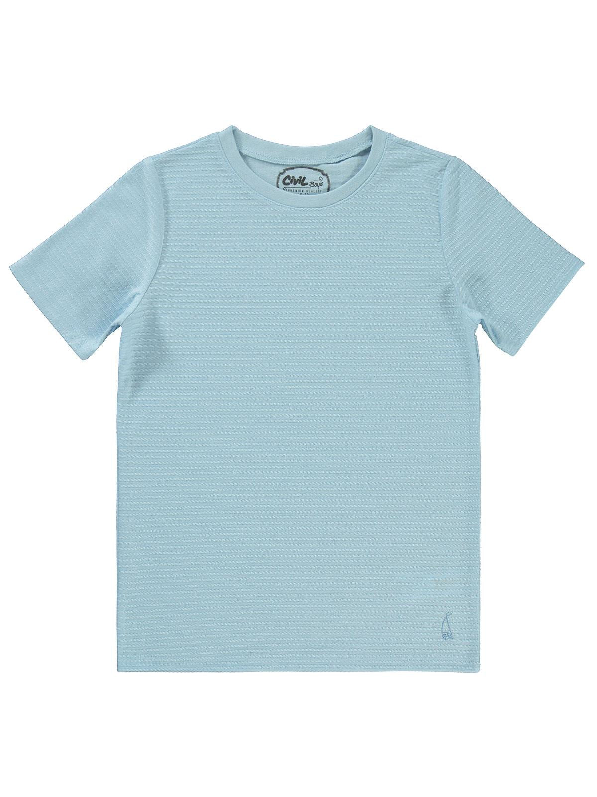 Civil Boys Yelken Nakışlı 10-13 Yaş Tişört - Mavi
