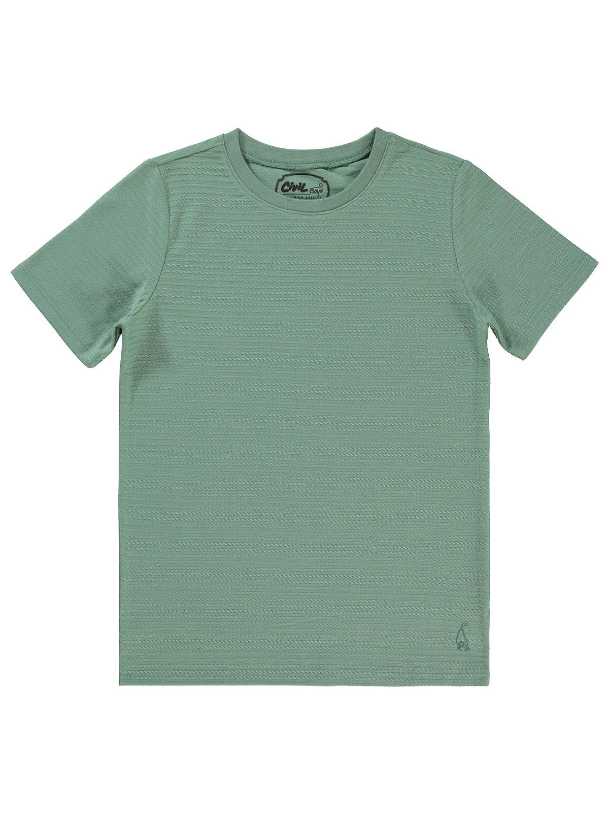 Civil Boys Yelken Nakışlı 10-13 Yaş Tişört - Haki