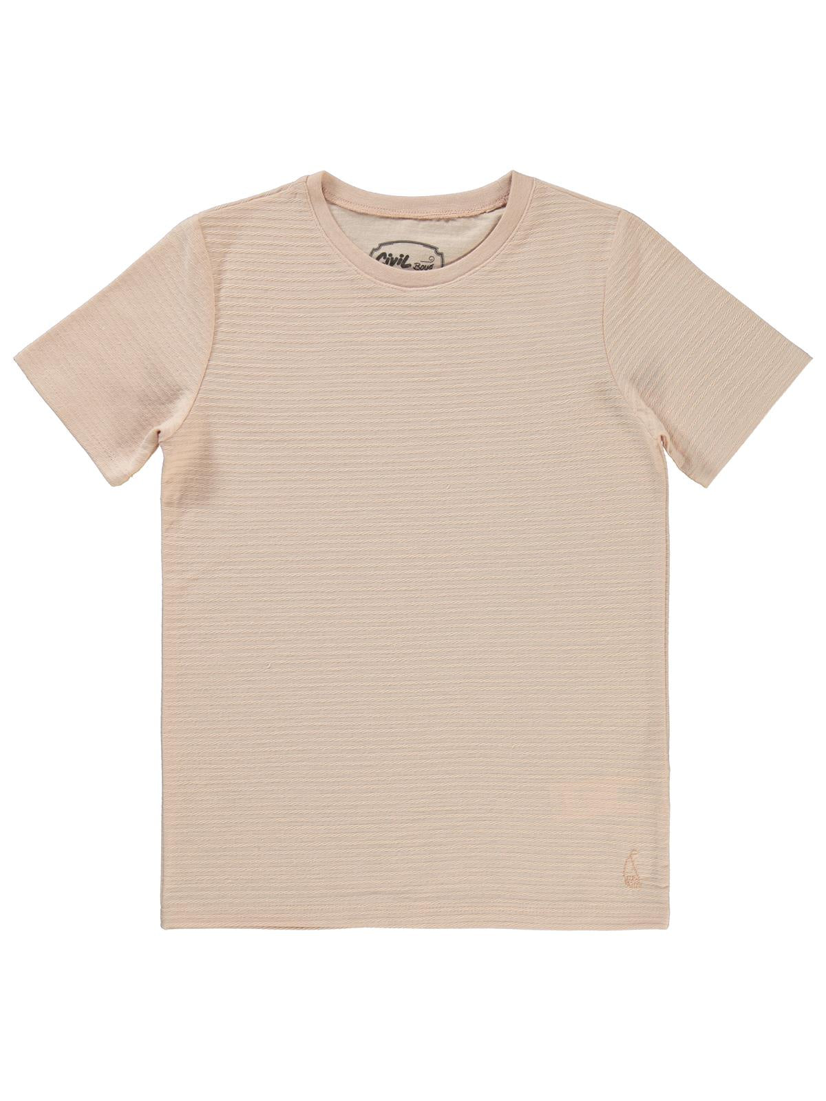 Civil Boys Yelken Nakışlı 10-13 Yaş Tişört - Pudra