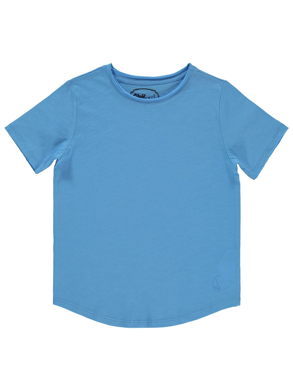 Civil Boys Flamlı Yelkenli Nakışlı 6-9 Yaş Tişört - Mavi