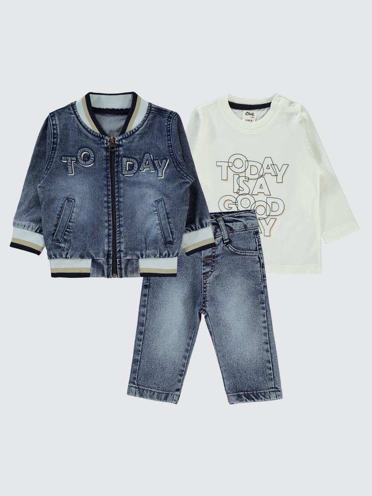 Civil Baby Erkek Bebek 3'Lü Takım 6-18 Ay - Mavi